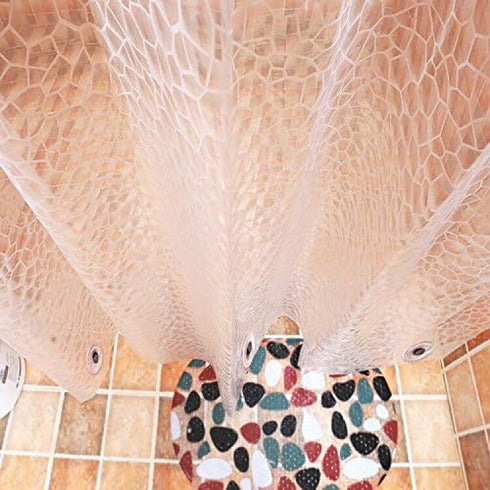 AooHome Clear EVA Shower Curtain Liner, 3D Water Cube Shower Curtain with Bottom Magnets, Heavy Duty, 72x72 Inch, Semi Transparent...