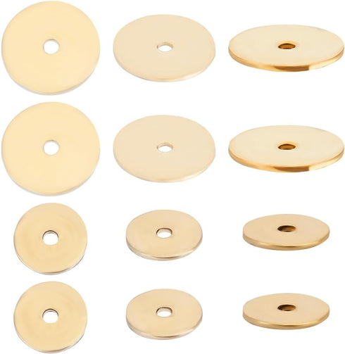 Beebeecraft 1 Box 400Pcs Flat Round Spacer Beads 18K Gold Plated Brass 6/8mm Gold Flat Disc Spacer Beads for Jewellery Making Charms Findings DIY ...