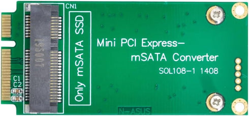 cablecc 3x5cm mSATA Adapter to 3x7cm Mini PCI-e SATA SSD for Asus Eee PC 1000 S101 900 901 900A T91...