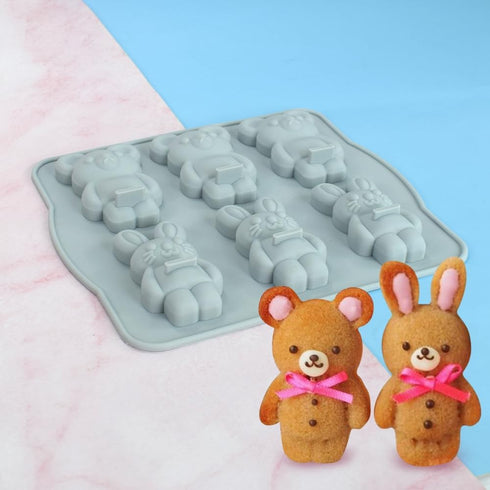 Candy Animal Silicone Mold Rabbit Bear Shape Chocolate Soap Cake Decorating DIY Kitchenware Bakeware Ice Mold Baking Tools (Rabbit Bear R_7.92 X7 ...