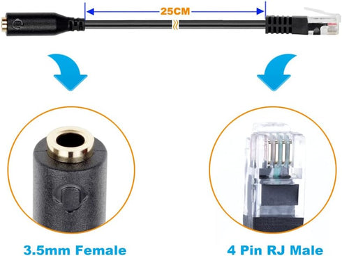 Smartphone 3.5mm Jack to RJ9/RJ10 Plug for ONLY Cisco IP Phones Adapter Cable...