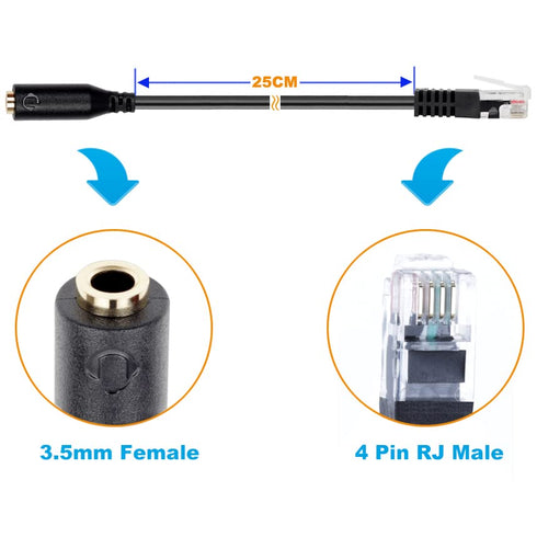 Headset Adapter Cable 3.5mm Smartphone Headset to RJ9/RJ10 Phone Adapter for ONLY Cisco 7940 7970 7960 6900 8900 Series Phones...