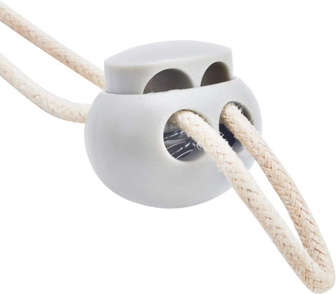 DYZD Plastic Cord Lock End Toggle Double Hole Spring Stopper Fastener Slider Toggles End (White 10PCS)...