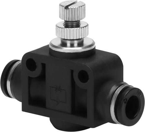 Air Flow Control Valve - 1/4" Tube OD x 1/4" Tube OD Straight Union Pneumatic Push to Connect Speed Regulator Valve (Pack of 1)...