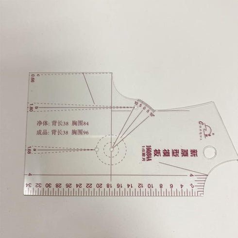 3 Piece Clear Set Doll Clothes Ruler Tailor Garment Cloth Sewing Tool Design French Curve Drafting Template 1:5 Fashion Tools Measure for Dressmak...
