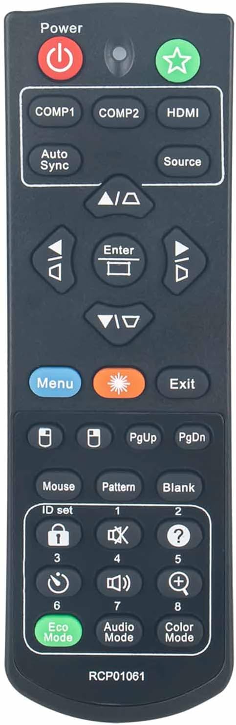RCP01061 Replacement Remote Compatible with ViewSonic DLP Projector PJD5151/VS15871/PJD5153/VS15872/PJD5153P/PJD5155/VS15873/PJD5155N/PJD5250/VS15...