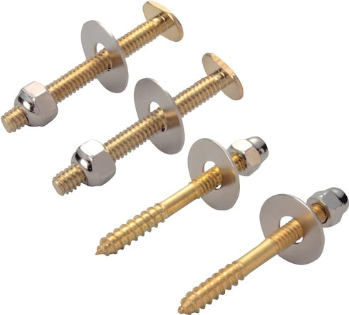 Rocky Mountain Goods Toilet Floor Bolt and Screw Kit - Securely Fasten Toilet Bowl to Floor - Complete Install Kit to Attach to Flange - Bolts, Sc...