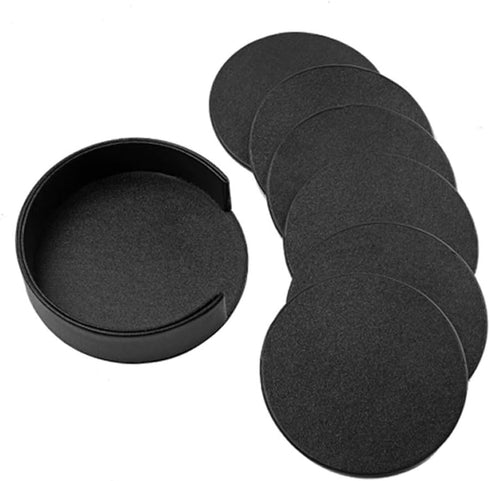 Drink Coasters Set of 6 Leather Coasters Spill Protection for Table Desk,Durable and Non Slip Leather Coaster Perfect for Common Size Glass Coffee...