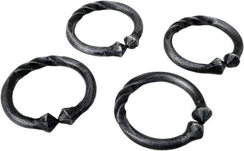 Hand Forged Metal Twisted Napkin Ring Set of 4 Pcs Wrought Iron Handmade Napkin Ring for Wedding Dinner Parties, Dining Room, Family Gathering and...