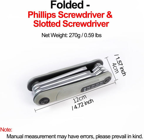 Pocket Screwdriver, Folding Screwdriver Set, 8 in 1 Screwdriver Multitool, Universal Screwdriver, Slotted Phillips Screwdriver, Phillips PH0–PH3, ...