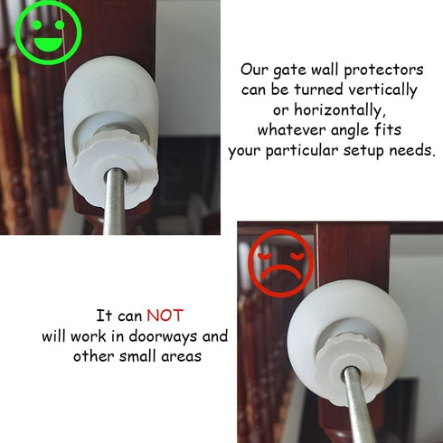 4 Pack Baby Gate Wall Protector, Protect Walls & Doorways for Pet & Dog Gates, Pressure Mounted on Stair Gate, No Screw Need...