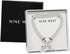 Nine West Women's Boxed Silver Heart Key Stretch Bracelet, Size: 0...