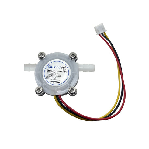 1/4" Water Flow Sensor Food-Grade Switch Hall Effect Flowmeter Fluid Meter Counter Connect Hosepipe 0.5-3L/min (Pack of 2?...