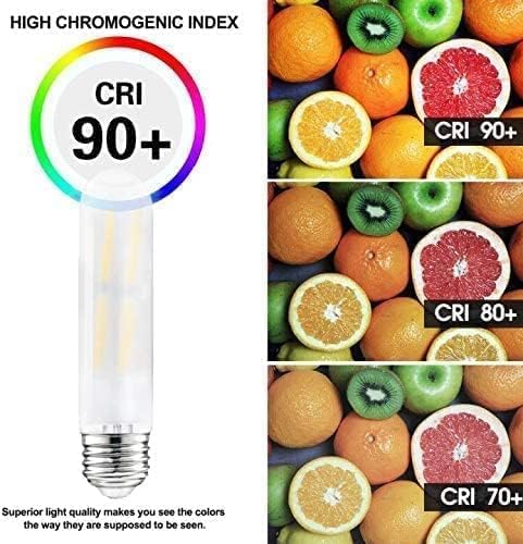 Dimmable T10 Frosted Led Tubular Bulb 8W,Warm White 2700K Filament Light Bulbs 70 Watt Equivalent,E26 Base Bulb for Desk Lamp,Bathroom,Cabinet Dis...