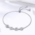Paw Bracelet for Women Girls Sterling Silver 14 Gold Cute Delicate Polished Puppy Dog Cat Kitten Paw Print Ball Bead Adjustable Charm Link Bracele...