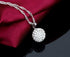 925 Sterling Silver Austrian Crystal Snowball Pendant Disco Ball Necklace for Women...