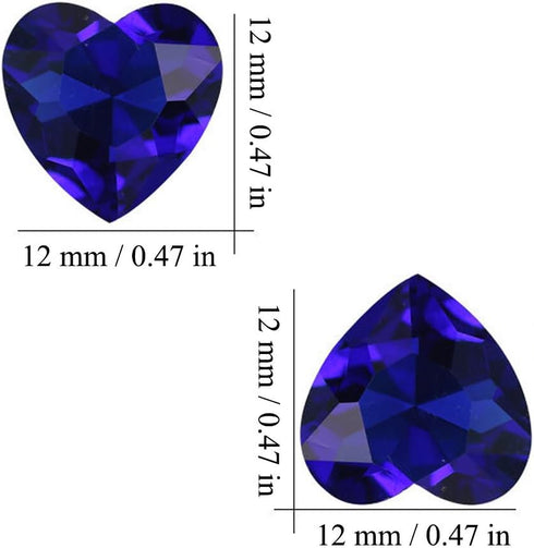 Crystal Rhinestones 50pcs AB Crystals Point Back Heart Glass Rhinestone for DIY Crafts Jewelry Making,12mm,Red...