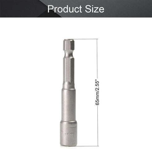 Utoolmart 1/4" Quick-Change Hex Shank 7mm Nut Setter Driver Drill Bit, 65mm Length, Metric No-magnetic 1 Pcs...