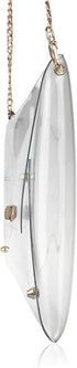 HOXIS Large Size PVC Clear Envelope Clutch Gold Chain Crossbody Bag Women's Purse...