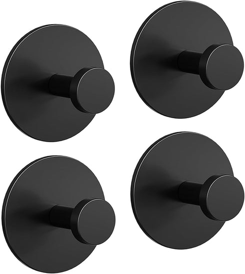 Multifunctional Towel Hooks for Bathroom Wall - Extra Sticky Stainless, Holds up to 12LB, Coat Hooks Wall Hooks, Adhesive Door Holder Hanger Showe...