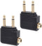 2-Pack Airline Airplane Flight Adapters for Headphones,Gold Plated Dual 3.5mm Male to 3.5mm Female,3.5mm Stereo Aux Jack Headphone Adapter for Aud...