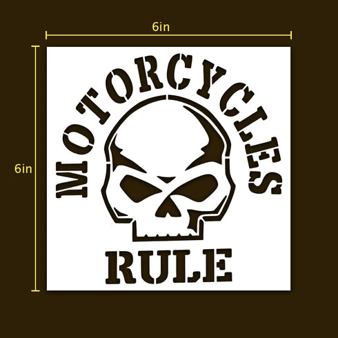 Motorcycle Stencil | Punisher Motorcycles Skull Street Art Graffiti Stencils for Painting on Wood, Glass, Wall, Rock, Fabric, Walls, Canvas, Glass...