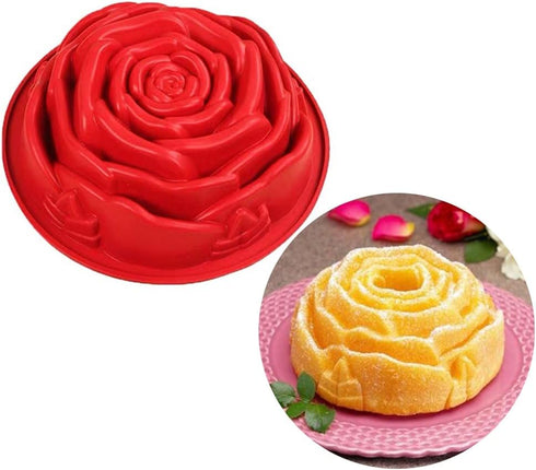 Cake Mould Silicone Silicone Mold Large Rose Mould Big Family Cake Used to Make Cakes Pizza Bread Baking Tools Bakeware Silicone Cake Baking Mold ...