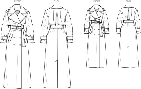 Know Me Girl's Slim Trench Coat Sewing Pattern Packet by Beaute' J'Adore, Design Code ME2070, Sizes 10-12-14-16-18, Multicolor...