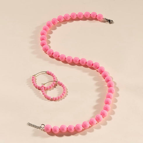 Faux Hand Knotted Glass Imitation Pearls Necklace Earring Jewelry Sets Varios colores for Women...
