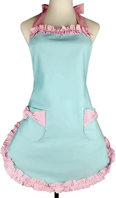 RosieLily Retro Aprons for Women with Pockets Vintage Apron Kitchen Apron for Cooking Baking Cute...