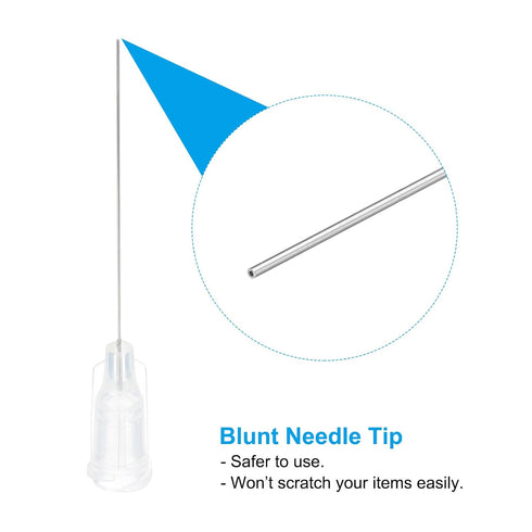 PATIKIL 27Ga x 1.5 Inch Dispensing Needle Tips, 10Pcs Stainless Steel and Plastic Glue Needle Tube Blunt Tips with Luer Lock for Glue Oil Applicat...