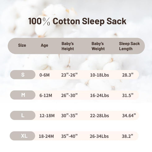 PRIMLECT Baby Sleep Sack 12-18 Months, Muslin Baby Wearable Blanket?2-Way Zipper Toddler Sleeping Sack, Light & Breathable Sleep Sacks 0.5 TOG...