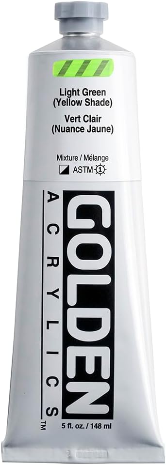 GOLDEN Heavy Body Acrylics, Light Green (Yellow Shade), 5 fl. oz. / 148 ml jar, Professional Acrylic Paint...