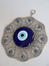 Turkish Glass Blue Evil Eye Wall Hanging Ornament - Metal Home Decor - Turkish Amulet - Protection and Good Luck Charm Gift in a Box...