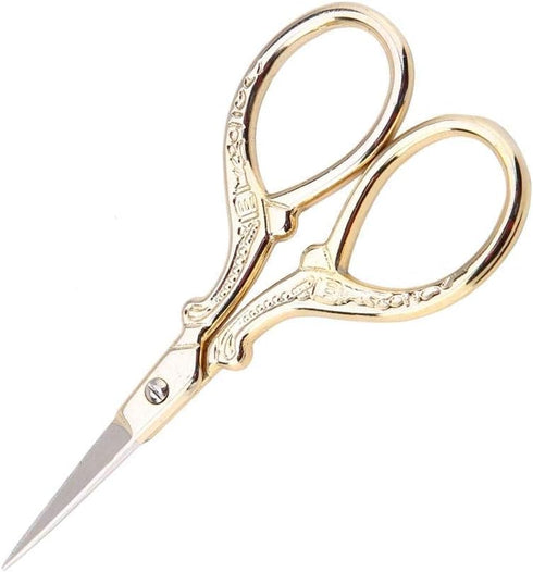 Crossstitch Scissors, Premium Tailor Scissors Fabric Scissors DIY Antique Sewing Shears Dresser Embroidery Tool Small Scissor(Gold)...