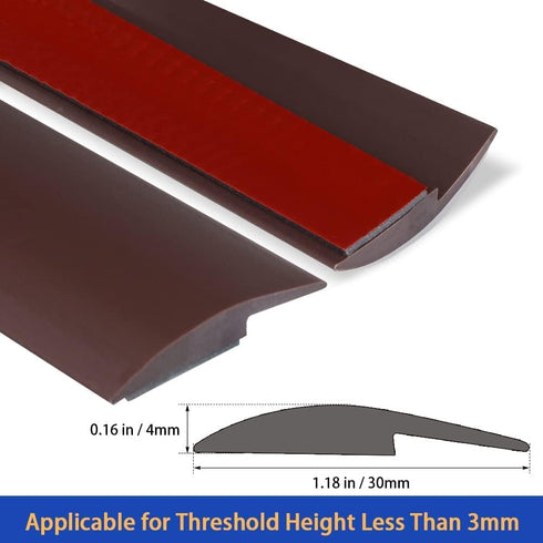 Floor Transition Strip Self Adhesive, PVC Carpet & Floor Edging Trim Strip Suitable for Carpet Threshold Transition Width 3mm Height Less Than 4 m...