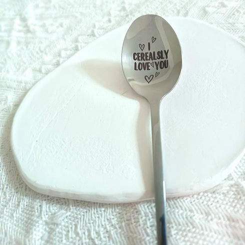 Couples Gifts Spoon for Boyfriend Girlfriend I Cerealsly Love You Gift Spoons for Couple Funny Christmas Valentine's Day Gift for Husband Wife Cer...