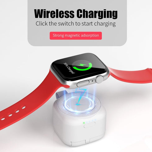 Magnetic Wireless Portable Charger for Apple Watch Series 9/8/7/6/5/4/3/2/1/SE/Ultra, 1200mAh Power Bank for iWatch with Dual Built-in Charging Ca...