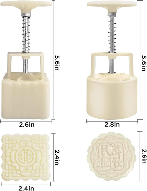 Chinese Traditional Mid-Autumn Mooncake Mold?Biscuit Stamping Machine?18 pcs 100g/125g Different Round And Square Flower Pattern For 2 Sets....