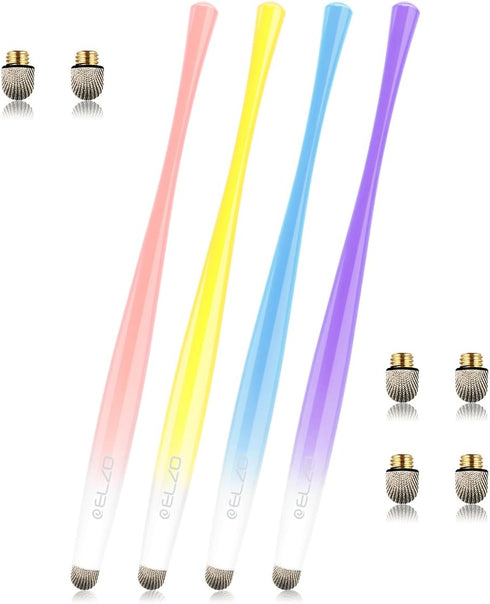 ELZO Capacitive Stylus Pens Premium Metal Slim Combo 4 Pack Tips for All Touch Screens iPad & Android Tablets DELL/Samsung/HP/Asus/Surface/Samsung...