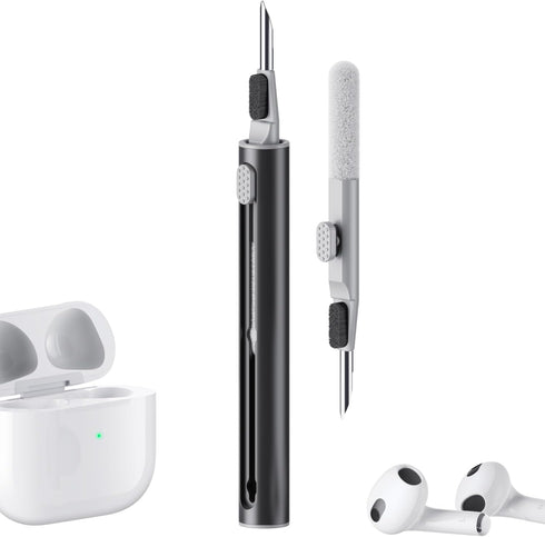 Aijeff Cleaner Kit for Airpods Pro 1 2 3 Multi-Function Cleaning Pen with Soft Brush Flocking Sponge for Bluetooth Earphones Case Cleaning Tools B...