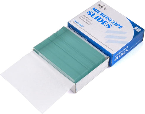 SWIFT Microscope Slides Kit with 50 Pre-Cleaned Blank Slides and 100 Glass Coverslips for Monocular Binocular Trinocular Microscopes...