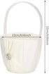Adds an Elegant Touch, a Gift Basket and a Portable Flower Girl Basket with a Satin Bow on Each Side to memorize for The Wedding(Ivory)...