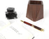 Black Walnut Wooden Pencil Box, Multiple-Use Desk Writing Stationary Organizer Wood Pen Holder Cups Office School Supplies Storage (Prismatic Shap...
