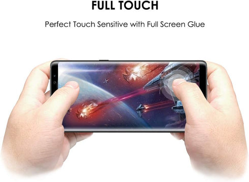 [3 Pack Galaxy Note 9 Screen Protector, UV Tempered Glass, Edge to Edge Full Screen Adhesive, Sensitive Touch, Scratch Repair, HD Display without ...