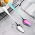 4 piece colorful Grapefruit Spoons 6.5 inch Metal Stainless Steel Grapefruit Spoons stainless steel spoon for dessert fruit and salad...
