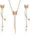 EVEVIC Stainless Steel Butterfly Necklace Earrings Set for Women 14K Gold Plated Hypoallergenic Jewelry Sets...