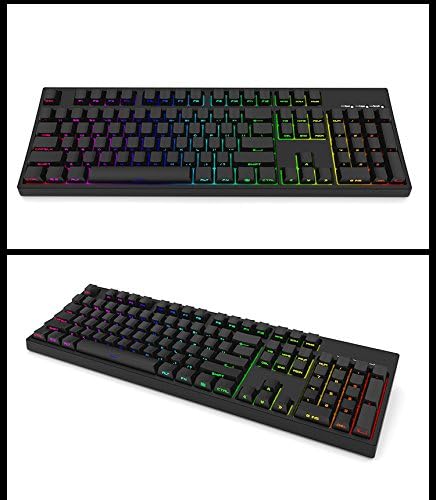 Black OEM Profile PBT Double Shot 104 Side-lit Shine Through Translucent Backlit keycaps for MX Mechanical Keyboard Filco (Black)(Only Keycap)...