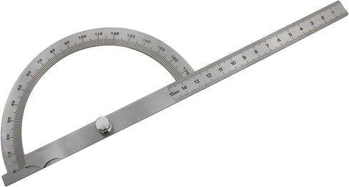 Haidong Angle Measuring Instrument Stainless Steel Protractor 0-180 Degree Rotary Arm Measuring Ruler Woodworking Degree Protractor?15cm?1PCS...