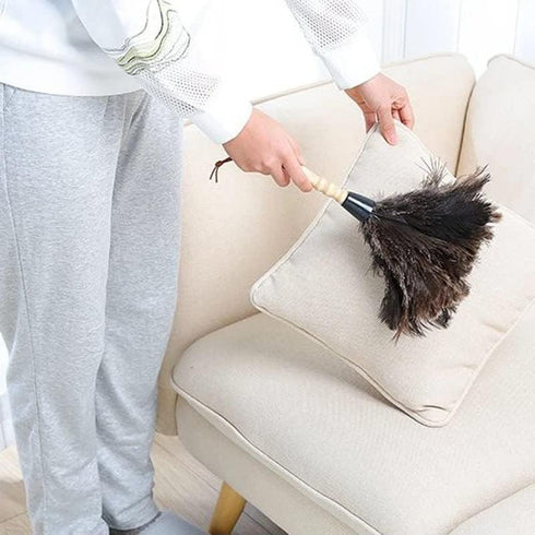 Anti-Static Ostrich Feather Fur Brush Duster Dust Cleaning Tool Wooden Handle Dusting Tools Feather Duster Dust Collector...